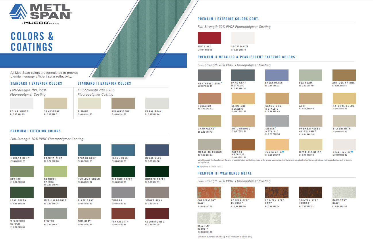 Color Charts and Paint Documents | Metl-Span